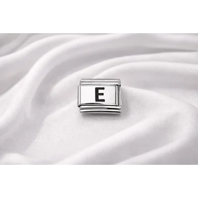 BUĞZ Nomination Uyumlu E Harfi Charm – Çelik Harfli Bileklik Aksesuarı ,Kişiye Özel Modüler Takı