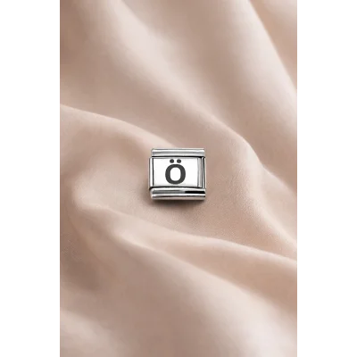 BUĞZ Nomination Uyumlu Harf Charm “Ö” – Çelik Bileklik Aksesuarı, Kişiye Özel Harf Modülü