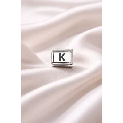 BUĞZ Nomination Uyumlu K Harf Charm | Çelik Bileklik Aksesuarı | Kişiye Özel Harf Modülü | Minimal & Şık Tasarım