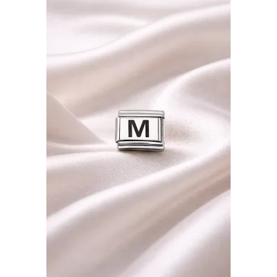 BUĞZ Nomination Uyumlu M Harf Charm | Çelik Bileklik Aksesuarı | Kişiye Özel Harf Modülü | Minimal & Şık