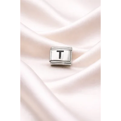 BUĞZ Nomination Uyumlu T Harfli Charm | Paslanmaz Çelik Harf Charm | Kişiye Özel Bileklik Aksesuarı
