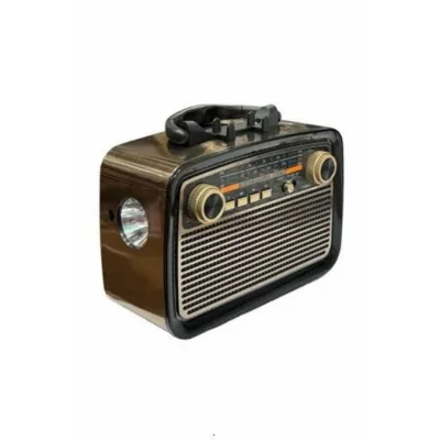 BUĞZ Nostalji Radyo Bluetooth Hoparlör USB-SD Kart Giriş Led Fener Işıklı Bataryalı Pilli - BUĞZ