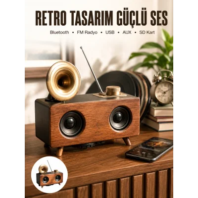BUĞZ Nostaljik Görünümlü Bluetooth Bağlantılı Speaker