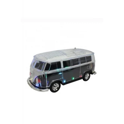 BUĞZ Nostaljik minibüs tasarımlı siyah bluetooth hoparlör FM radyo SD kart USB destekli