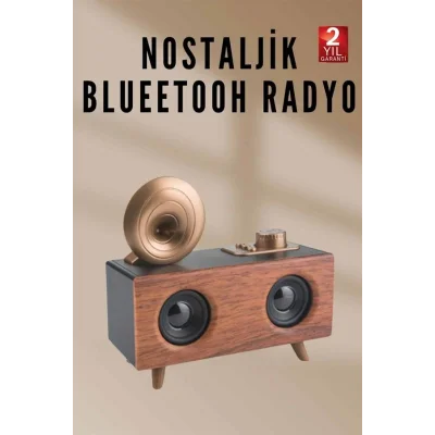 BUĞZ Nostaljik Radyo Bluetooth Bağlantılı Şarjlı Yüksek Ses Kaliteli - Lisinya