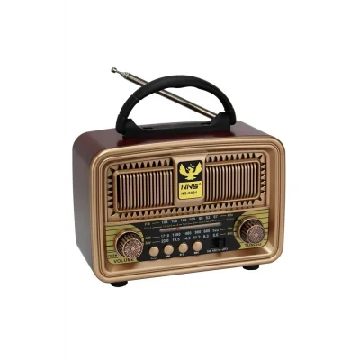 BUĞZ Nostaljik radyo siyah renk Bluetooth özellikli USB SD FM destekli 2 yıl garantili