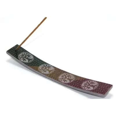  Obsidian Taşı Hayat Ağacı Tasarımlı Kayık Tütsülük