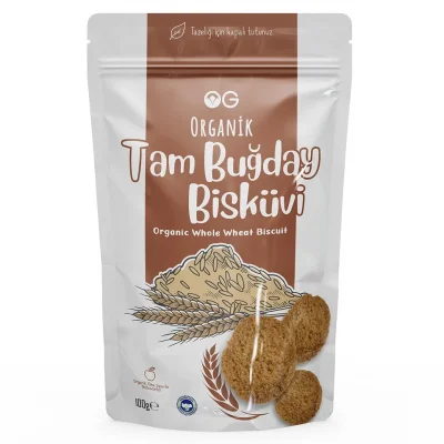 BUĞZ OG Natural Organik Tam Buğday Bisküvi (100 gr)