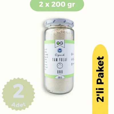 BUĞZ OG Natural Organik Tam Yulaf Unu 2li Set +6 Ay (200 gr)