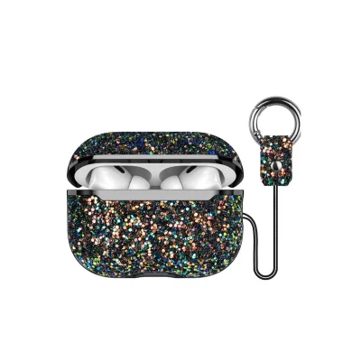 BUĞZ Onegif  Airpods Pro 2 (2.nesil) Bright Simli Airpods Kapak - Siyah