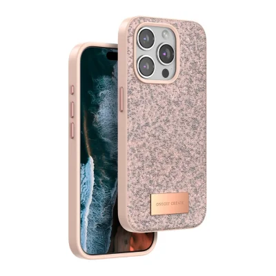 BUĞZ Onegif  İphone 14 Pro Bright Simli Kapak - Pembe