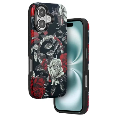 BUĞZ Onegif İphone 16 Flower Series Magsafe Kapak - Siyah