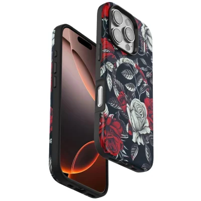 BUĞZ Onegif İphone 16 Pro Flower Series Magsafe Kapak - Siyah