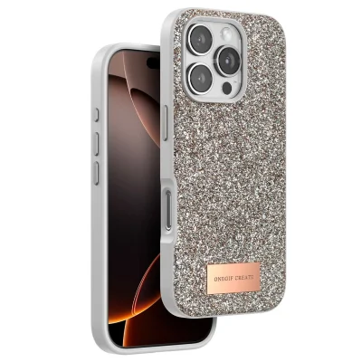 BUĞZ Onegif  İphone 16 Pro Max Bright Simli Kapak - Gold