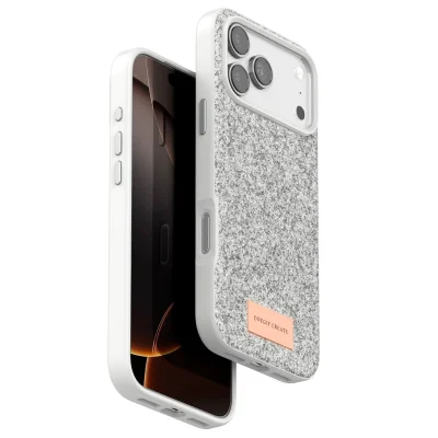 BUĞZ Onegif  İphone 17 Pro Max Bright Simli Kapak - Beyaz