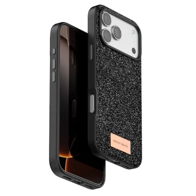 BUĞZ Onegif  İphone 17 Pro Max Bright Simli Kapak - Siyah