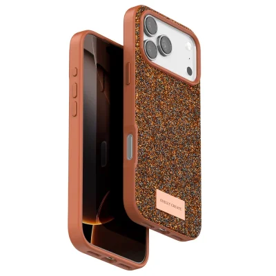 BUĞZ Onegif  İphone 17 Pro Max Bright Simli Kapak - Turuncu