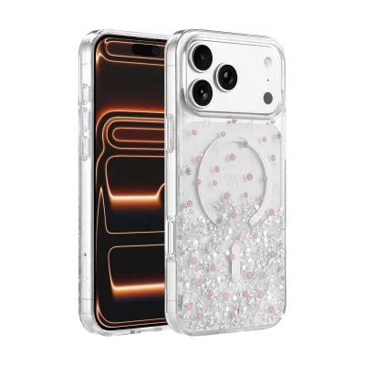 BUĞZ Onegif  İphone 17 Pro Max Misk Simli Magsafe Kapak - Desen 1