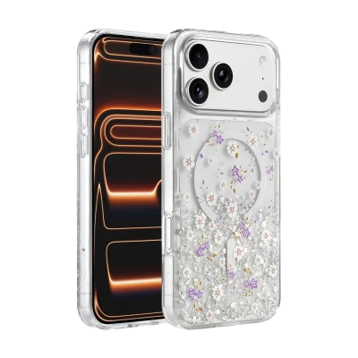 BUĞZ Onegif  İphone 17 Pro Max Misk Simli Magsafe Kapak - Desen 2