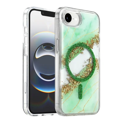 BUĞZ Onegif  İphone 17e Lotus Simli Magsafe Kapak - Yeşil