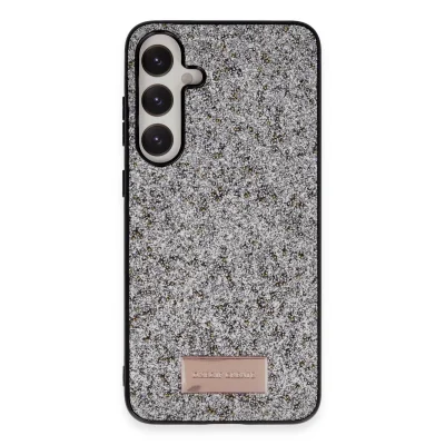 BUĞZ Onegif Samsung Galaxy A05s Bright Simli Kapak - Gümüş