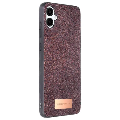 BUĞZ Onegif Samsung Galaxy A06 Bright Simli Kapak - Derin Mor