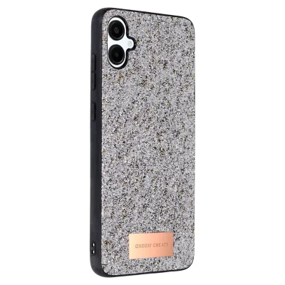 BUĞZ Onegif Samsung Galaxy A06 Bright Simli Kapak - Gümüş