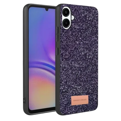 BUĞZ Onegif Samsung Galaxy A07 4g Bright Simli Kapak - Derin Mor