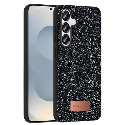 BUĞZ Onegif Samsung Galaxy S25 Plus Bright Simli Kapak - Siyah