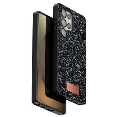 BUĞZ Onegif Samsung Galaxy S25 Ultra Bright Simli Kapak - Siyah