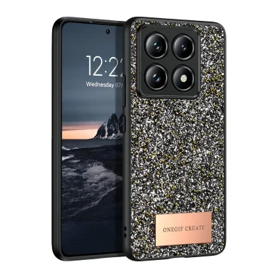 BUĞZ Onegif Xiaomi Mi 14t Pro Bright Simli Kapak - Gümüş