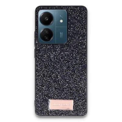 BUĞZ Onegif Xiaomi Redmi 13c Bright Simli Kapak - Siyah