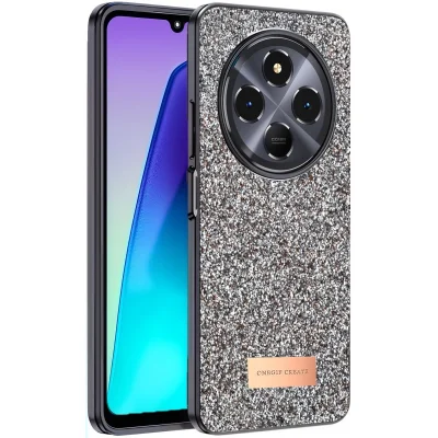 BUĞZ Onegif Xiaomi Redmi 14c Bright Simli Kapak - Gold