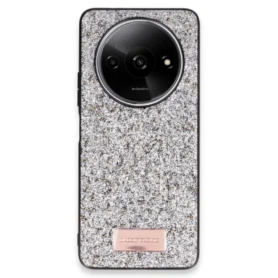 BUĞZ Onegif Xiaomi Redmi A3 4g Bright Simli Kapak - Gümüş