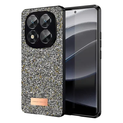 BUĞZ Onegif Xiaomi Redmi Note 14 Pro 5g Bright Simli Kapak - Gümüş