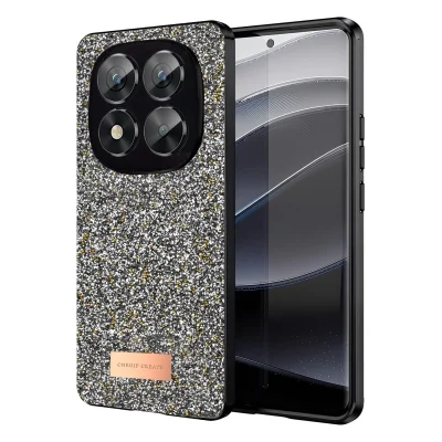 BUĞZ Onegif Xiaomi Redmi Note 14 Pro 5g Bright Simli Kapak - Gümüş