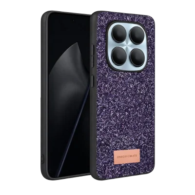 BUĞZ Onegif Xiaomi Redmi Note 15 Pro 5g Bright Simli Kapak - Derin Mor