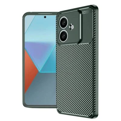 BUĞZ Oppo A3 Kılıf Auto Focus Karbon Kapak - Koyu Yeşil