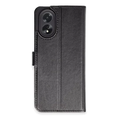 BUĞZ Oppo A38 Kılıf Trend S Plus Kapaklı Kılıf - Siyah