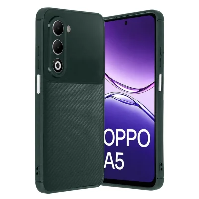 BUĞZ Oppo A5 4g Auto Focus Karbon Kapak - Koyu Yeşil
