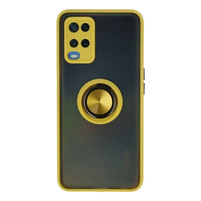 BUĞZ Oppo A54 4g Kılıf Montreal Yüzüklü Silikon Kapak - Sarı