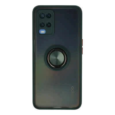 BUĞZ Oppo A54 4g Kılıf Montreal Yüzüklü Silikon Kapak - Yeşil
