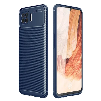 BUĞZ Oppo A73 Kılıf Auto Focus Karbon Kapak - Lacivert