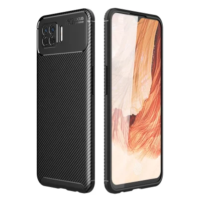 BUĞZ Oppo A73 Kılıf Auto Focus Karbon Kapak - Siyah