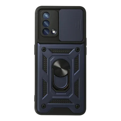 BUĞZ Oppo A74 4g Kılıf Pars Lens Yüzüklü Silikon - Lacivert