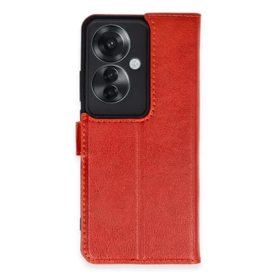 BUĞZ Oppo Reno 11f Kılıf Trend S Plus Kapaklı Kılıf - Kırmızı