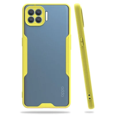 BUĞZ Oppo Reno 4 Lite Kılıf Platin Silikon - Sarı