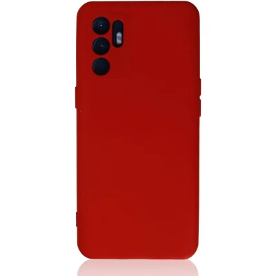 BUĞZ Oppo Reno 6 Kılıf Nano İçi Kadife Silikon - Kırmızı
