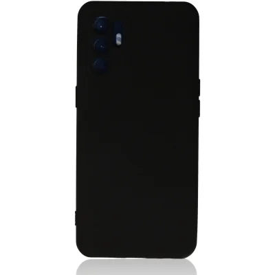 BUĞZ Oppo Reno 6 Kılıf Nano İçi Kadife Silikon - Siyah