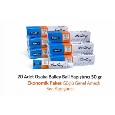BUĞZ Osaka Balley Bali Yapıştırıcı 50 Gr x 20 Adet Ekonomik Paket Güçlü Genel Amaçlı Sıvı Yapıştırıcı